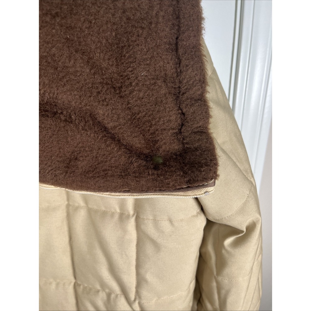 Vintage JCPenny Parka Coat Khaki Color Puffer Design 70s Era Hood Men's LL - Picture 9 of 15
